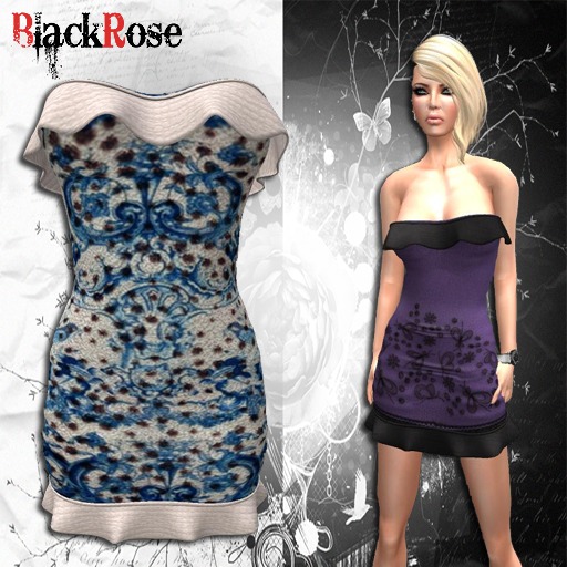 BlackRose Ruffle Dress Blue Leopard