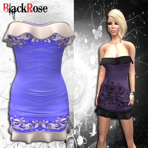 BlackRose Ruffle Dress Cannes Sky