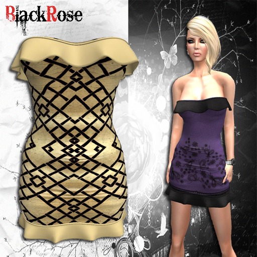BlackRose Ruffle Dress  Diagonal