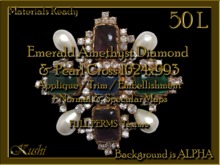Emerald Amethyst Diamond Pearl Cross 1024x993 Applique / Jewel/Embellishment/Trim with Alpha Full Perms Materials Ready