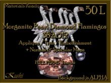 Morganite Pearl Diamond Flamingos 382x512 Applique / Jewel / Embellishment / Trim with Alpha Full Perms Materials Ready