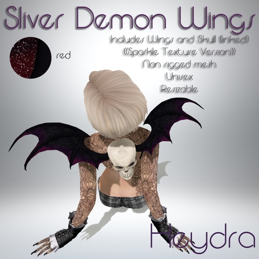 HEYDRA Sliver Demon Wings Red