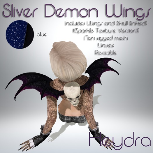HEYDRA Sliver Demon Wings Blue