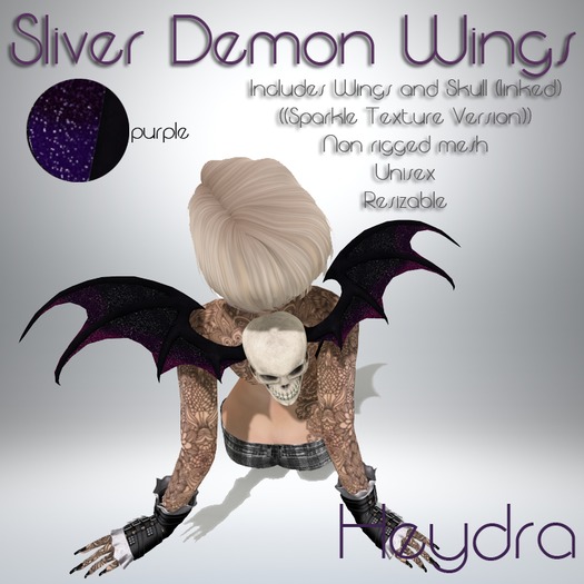 HEYDRA Sliver Demon Wings Purple