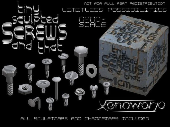 Full Permission Tiny Sculpted Screws and That - nano scale screws, bolts and nails