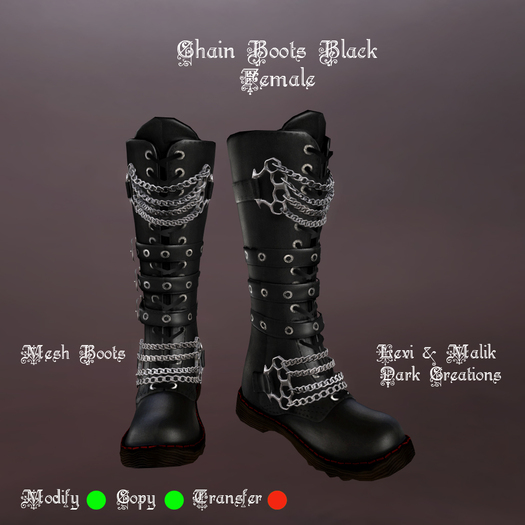 Chain Boots Black Female