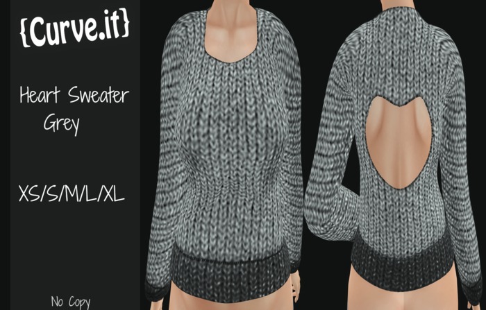 Heart Sweater Grey