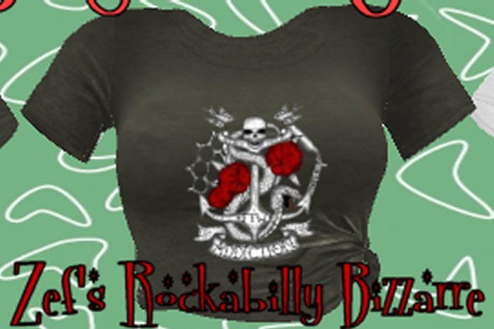 Zef's Rockabilly Mesh Knotted T shirt (Addiction) tattoo pinup