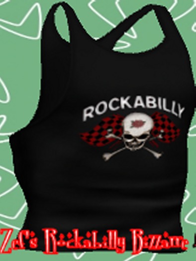 Zef's Rockabilly men's mesh tank Rockabilly racing flags skull