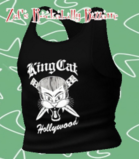 Zef's Mens Mesh Rockabilly King Cat tank shirt