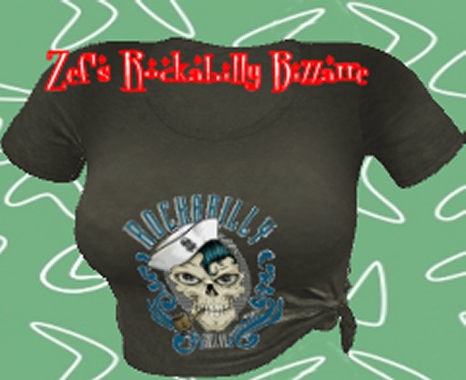 Zef's Mesh Knotted Rockabilly Sailor Black T