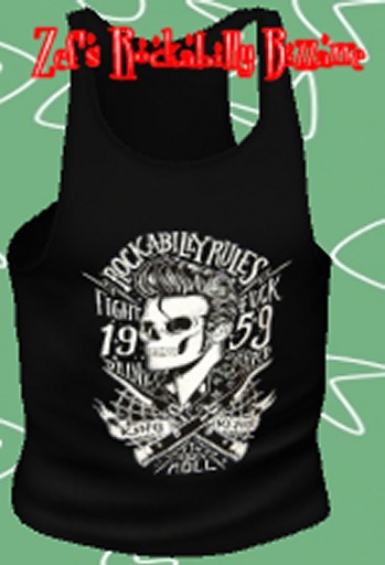 Zef's Mens Mesh Vest Tank Rockabilly Rules 