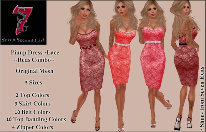 7SG Pinup -Embossed Dress - DEMOS