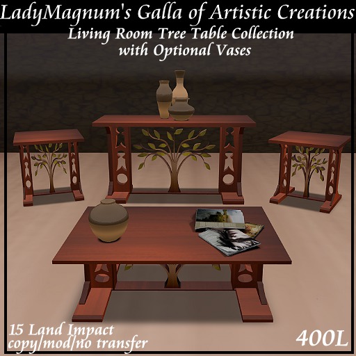 LadyM's Living Room Tree Table Collection Cherry & Olive