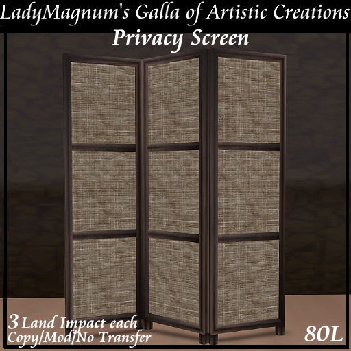 LadyM's Privacy Screen Ebony Framed No 6