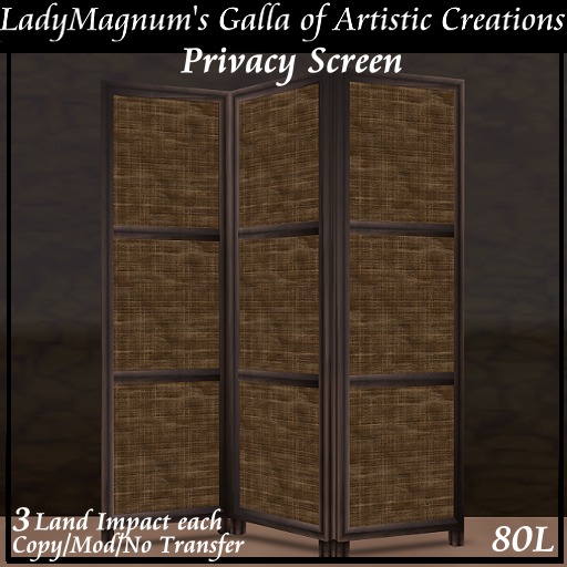 LadyM's Privacy Screen Ebony Framed No 5