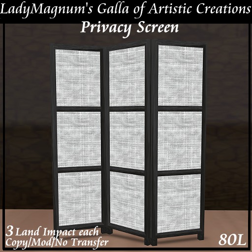 LadyM's Privacy Screen Black No 1