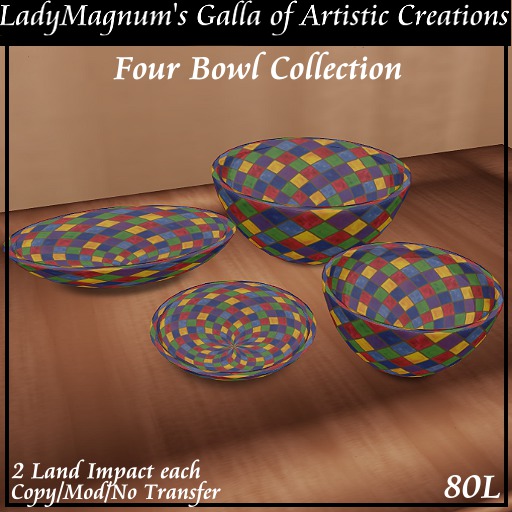 LadyM's Four Bowl Collection - No 22 Multi Color Diamond