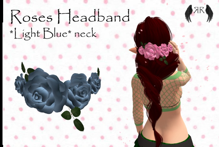 *RR* Roses headband light blue