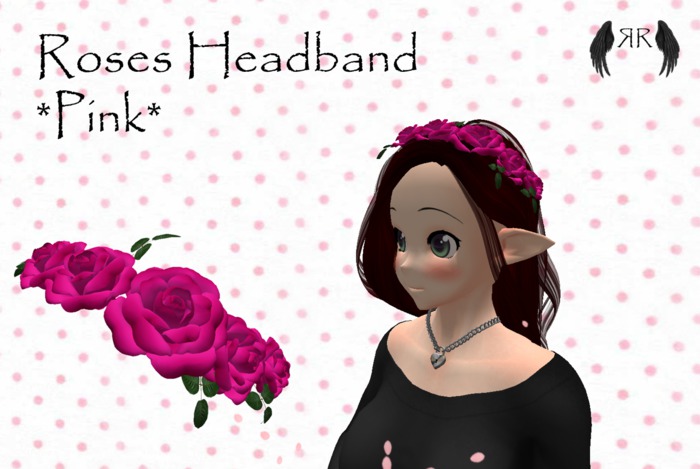 *RR* Roses headband pink