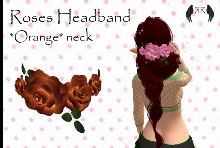 *RR* Roses headband neck orange