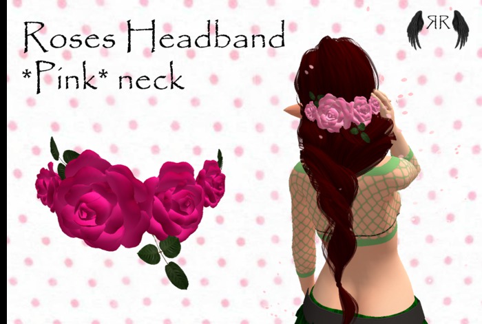 *RR* Roses headband neck pink