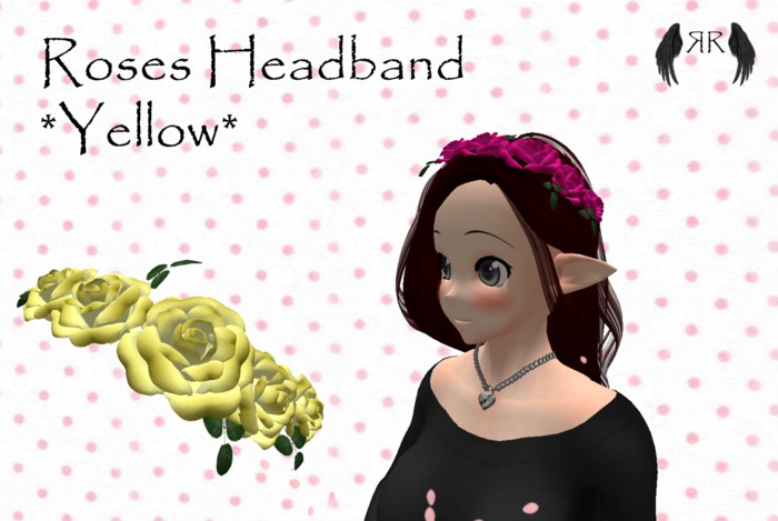 *RR* Roses headband yellow