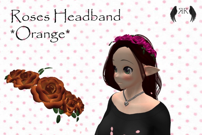*RR* Roses headband orange