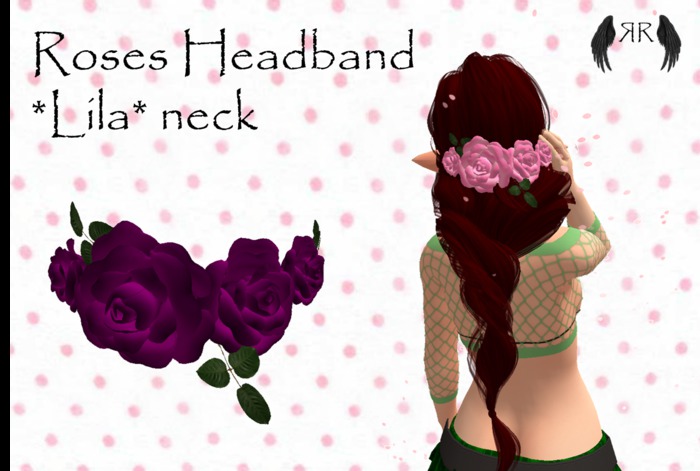 *RR* Roses headband light blue