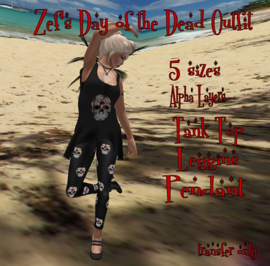 Zef's Day of the Dead Tank Leggins & Pendant outfit
