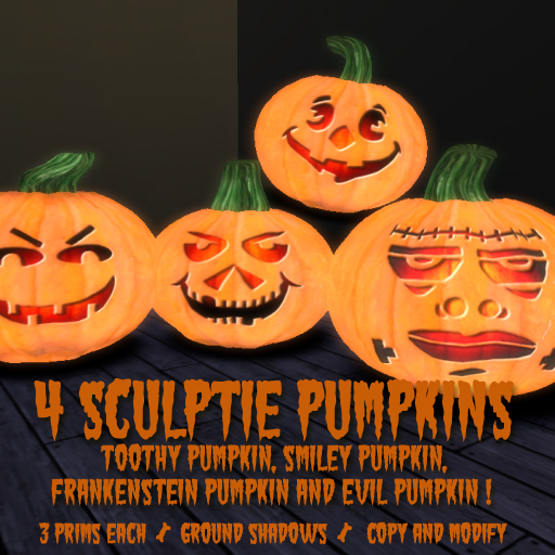 4 Sculptie Pumpkins