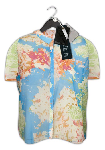 Rebel Gal :: Multi Floral Shirt/Blue.