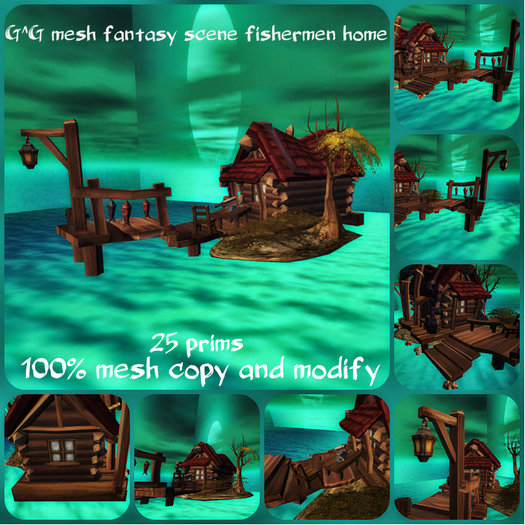 G^G mesh fantasy scene fishermen home