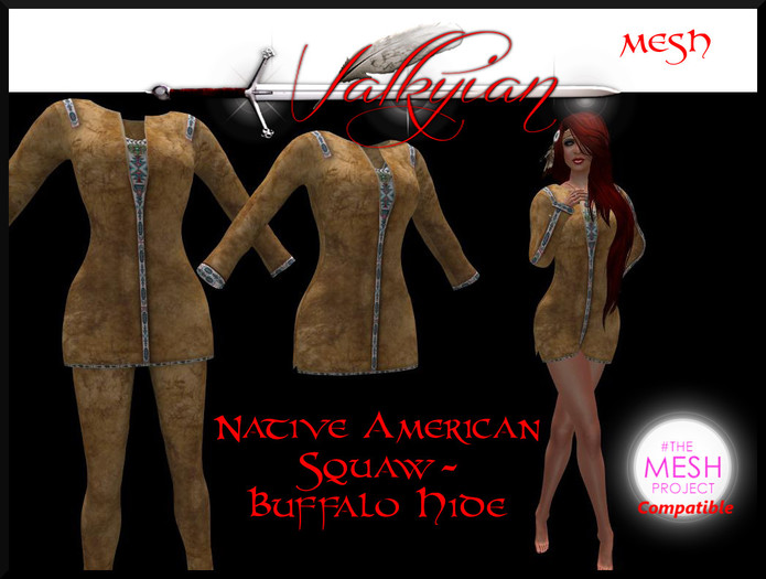~Valkyrian~ Native American Squaw-Buffalo Hide 
