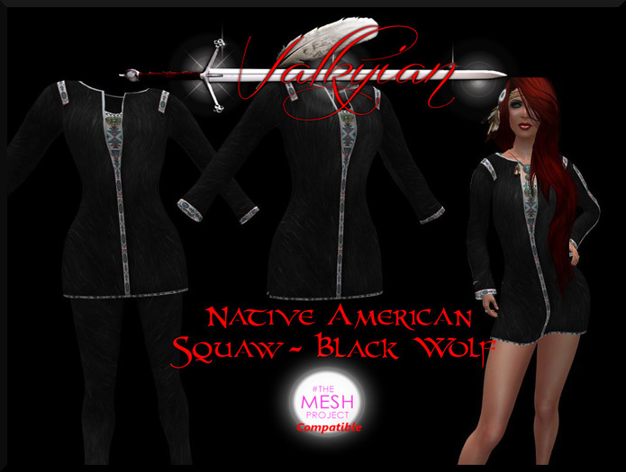 ~Valkyrian~ Native American Squaw- Black Wolf  