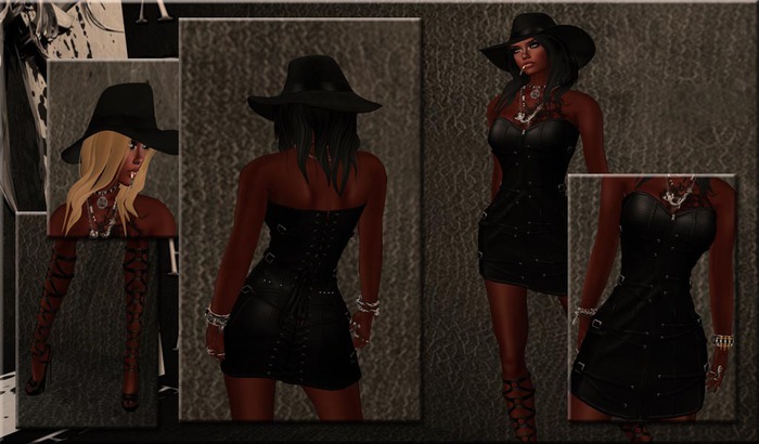 ~*DS*~ FEMALE STRAPPED OUTFIT / BLACK / MESH