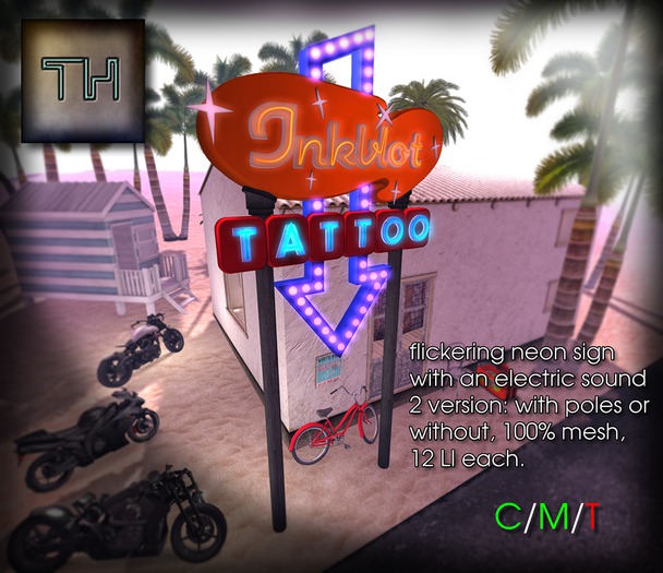 ..::TH::..Inkblot Tattoo Neon Sign 2 version boxed*