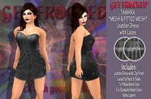 TAMARA Mesh Leather Dress - Black