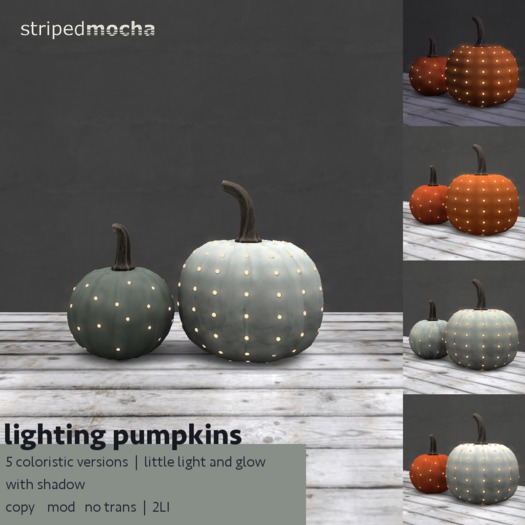 striped mocha - lighting pumpkins
