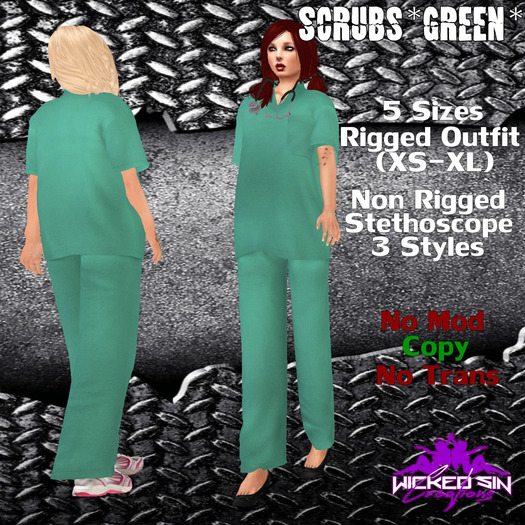 ^WSC^ Scrubs Female *Green* {Mesh}