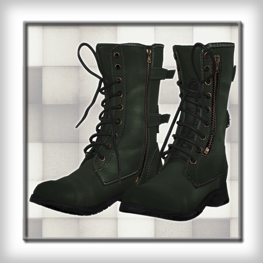 .defunkt    [Leather Combat Boots] - Green