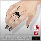 [Stellar] Black Widow Ring & Nailpolish Set (for Slink)
