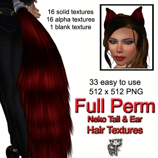 Second Life Marketplace - TnT Neko Tail & Ear Hair Textures FULL PERM
