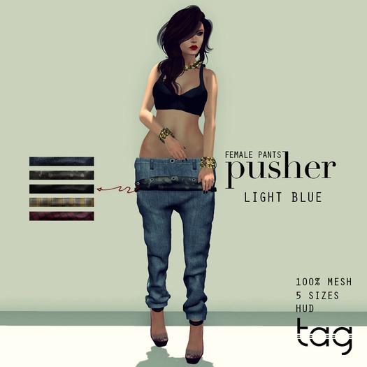 Tag. Female Pusher Pants - Light Blue