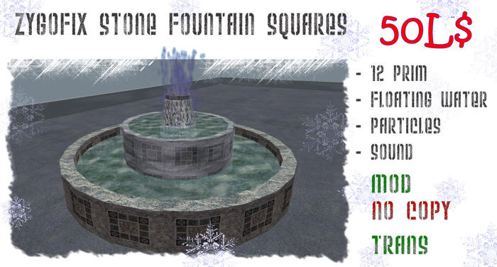 ZYGOFIX stone fountain squares (boxed)