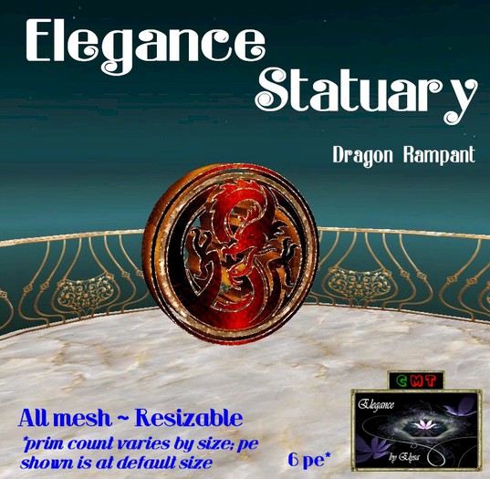 *EbE* Statuary: Dragon Rampant (red/gold) (bag)
