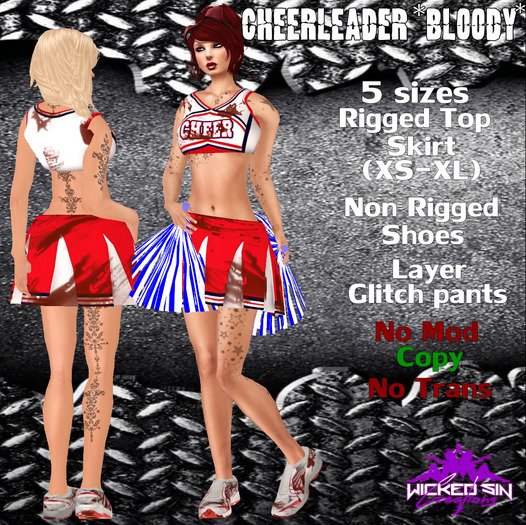 ^WSC^ Cheerleader *Bloody* {Mesh}