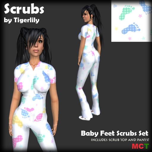 *SCRUBS* Baby Feet Printed Scrubs Set 