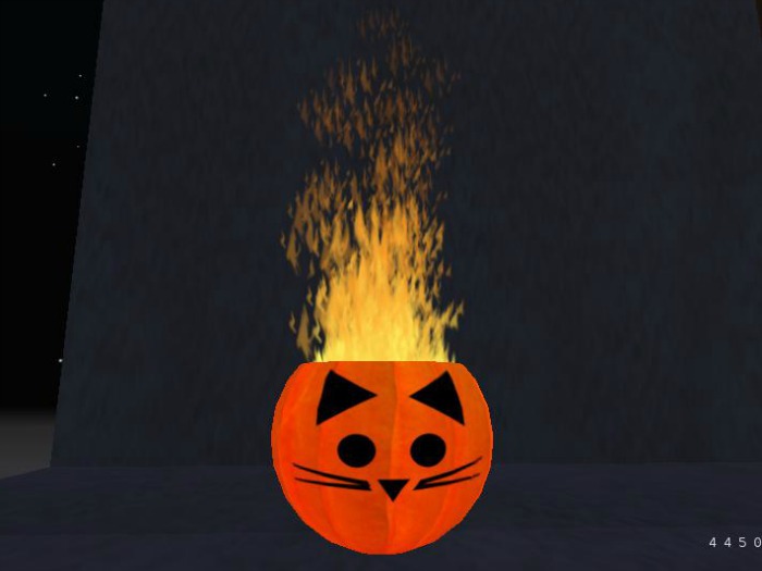 Burning Pumpkin--cat