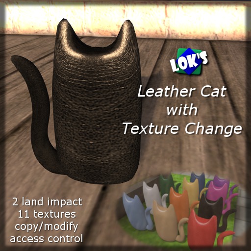 Lok's Leather Cat Decor with Texture Change